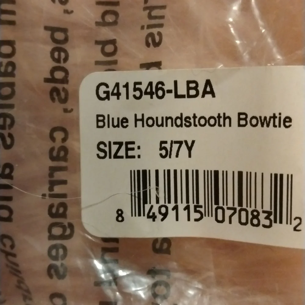 NEW BOYS Blue Houndstooth Pre Tied Bow Tie Size 5-7
